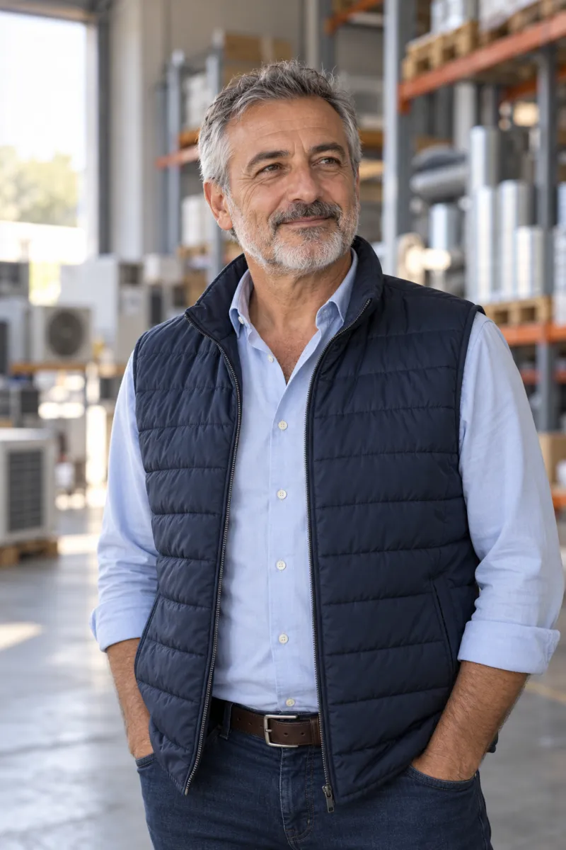 Giorgio Ferri nel magazzino